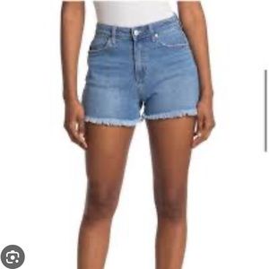 Abound raw edge denim high rise distressed cutoffs shorts size 34 New with tags
